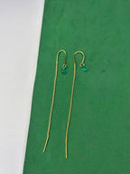 Brinco Longo com Cristal Verde Folha