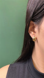 Brinco Argola Dourada Cravejada com Zircônias