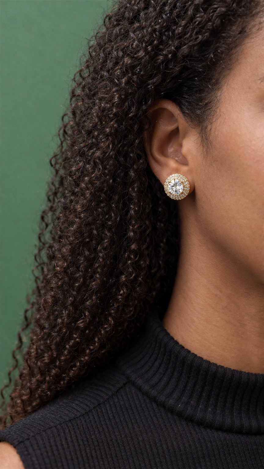 Brinco Ponto de Luz Redondo com Zircônias