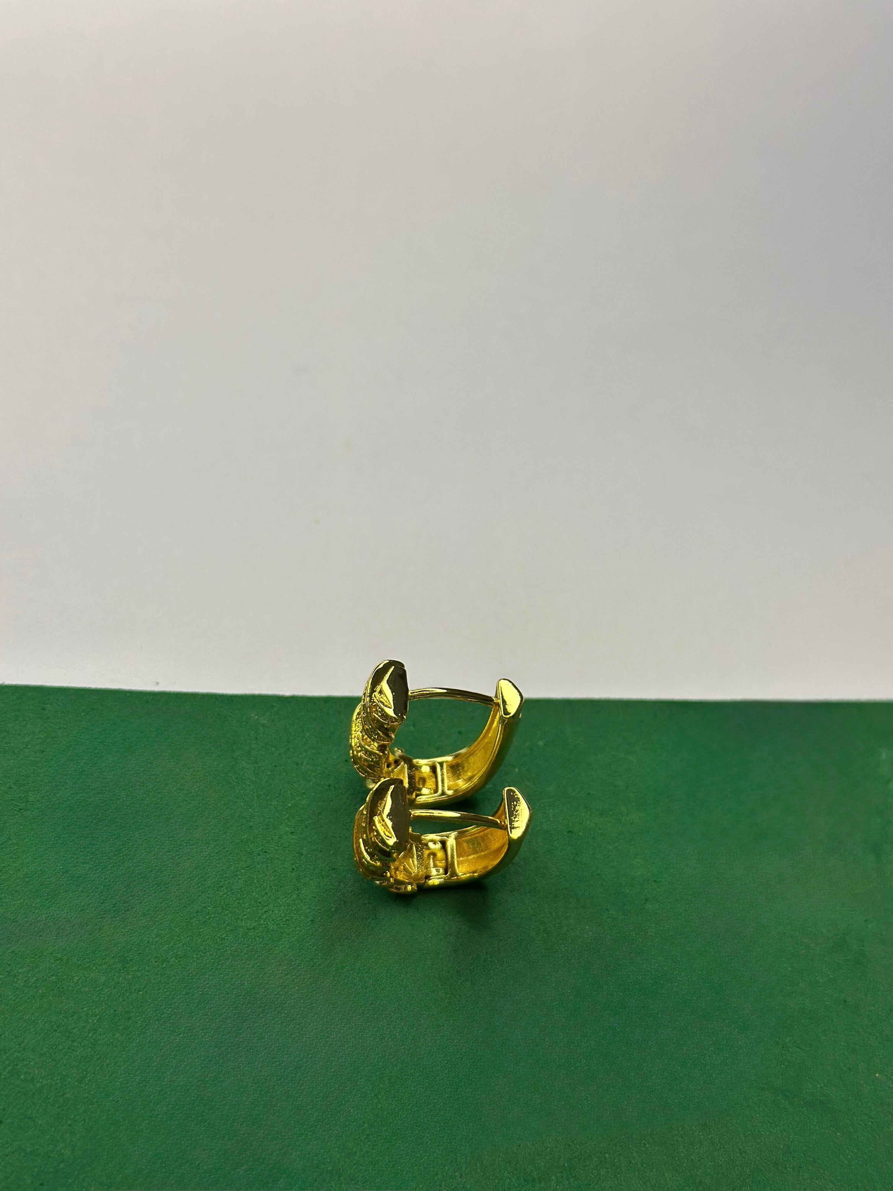Brinco Argola com Zircônias e Trama Dourada