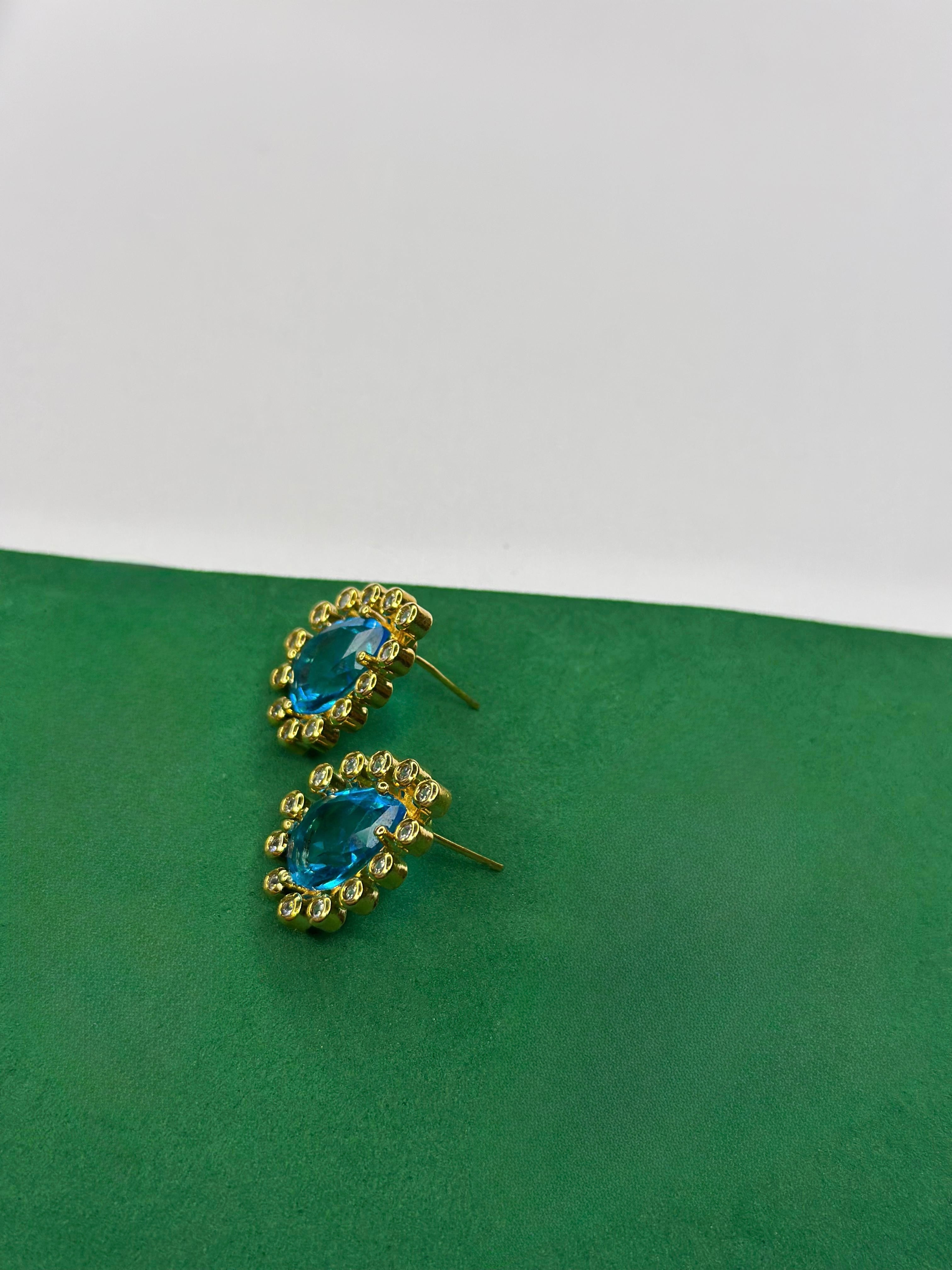 Brinco Gota Azul Royal