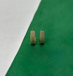 Brinco Argola Dourada Cravejada com Zircônias