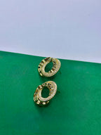 Brinco Orgânico Dourado Cravejado