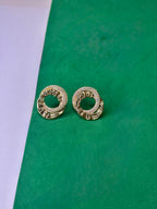 Brinco Orgânico Dourado Cravejado