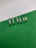 Trio de Argolas Clássicas Cravejadas Prata 925 Kit