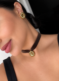 CONJUNTO CHOCKER  VELUDO FLOR IMPERIAL