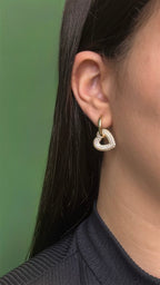 Brinco Argola Coração Cravejado Dourado