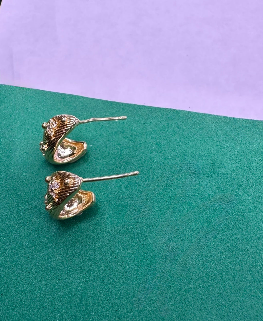 Brinco Argola Dourada Cravejada com Zircônias