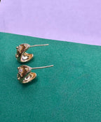 Brinco Argola Dourada Cravejada com Zircônias