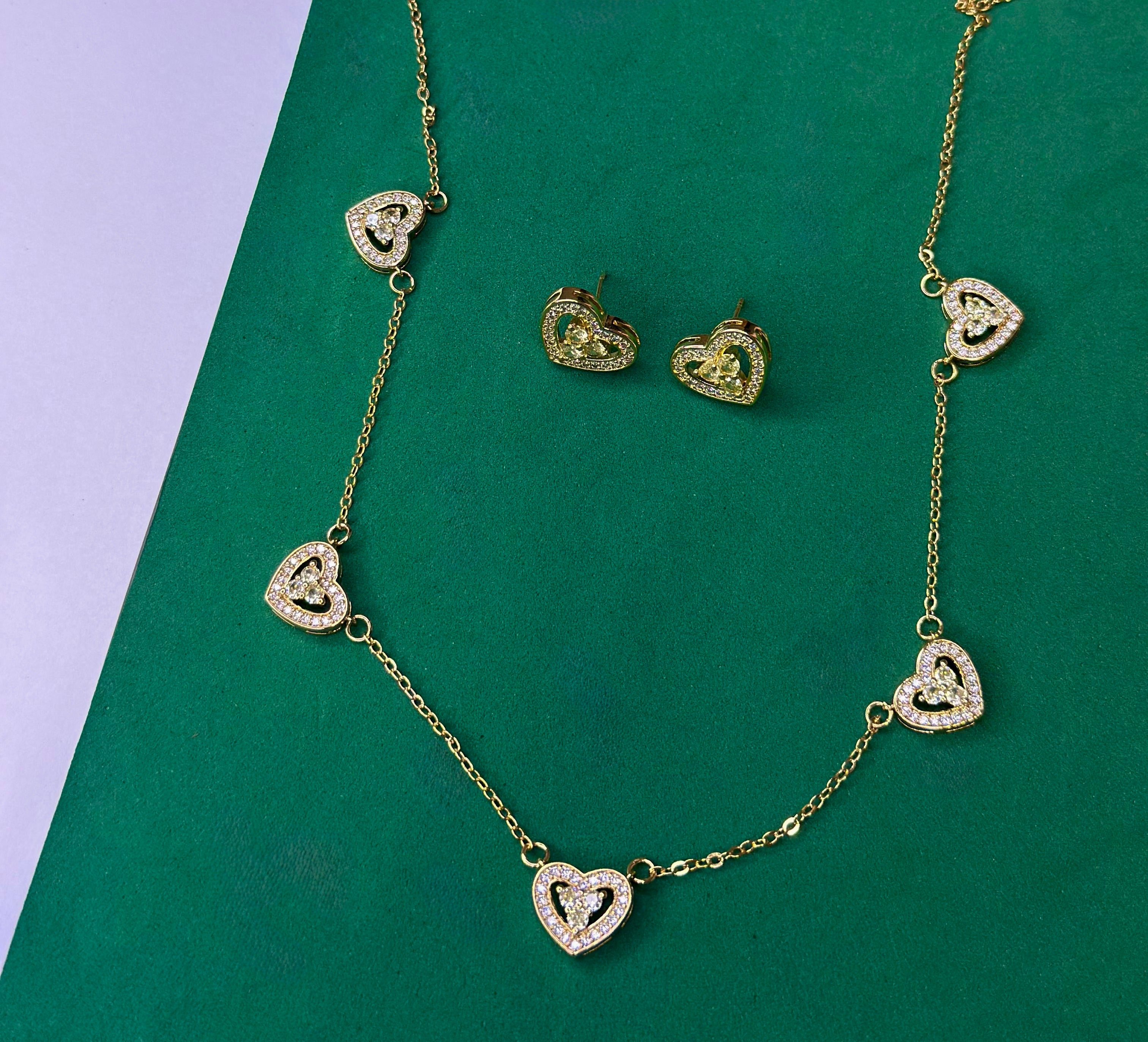 Conjunto Coração Dourado