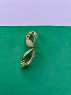 Brinco Gota Bicolor Cravejado Dourado