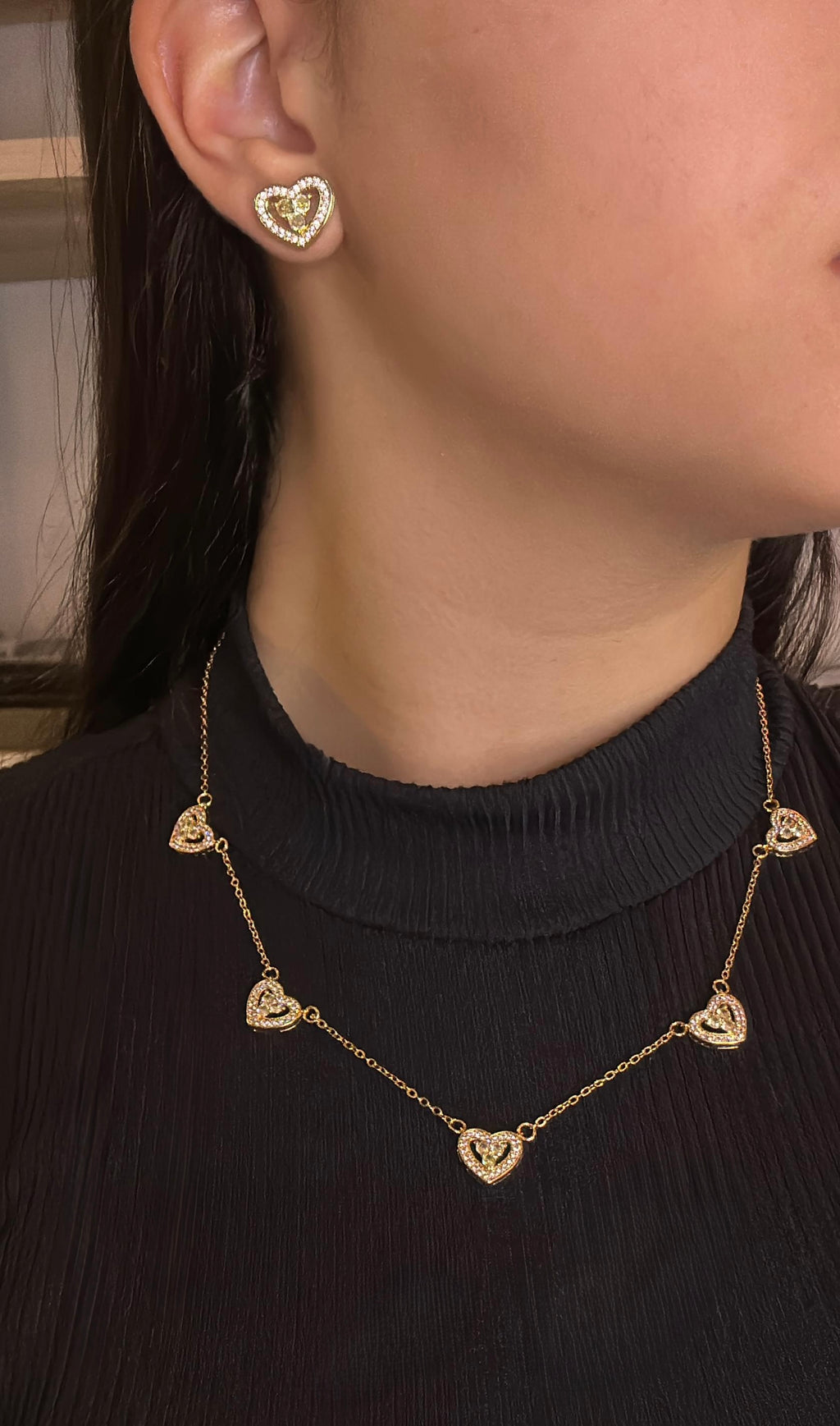 Conjunto Coração Dourado