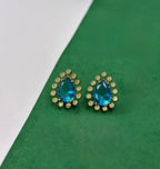 Brinco Gota Azul Royal