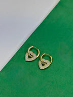 Brinco Argola Coração Cravejado Dourado