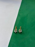 Brinco Argola Dourada Cravejada com Zircônias e Flor em Cristal