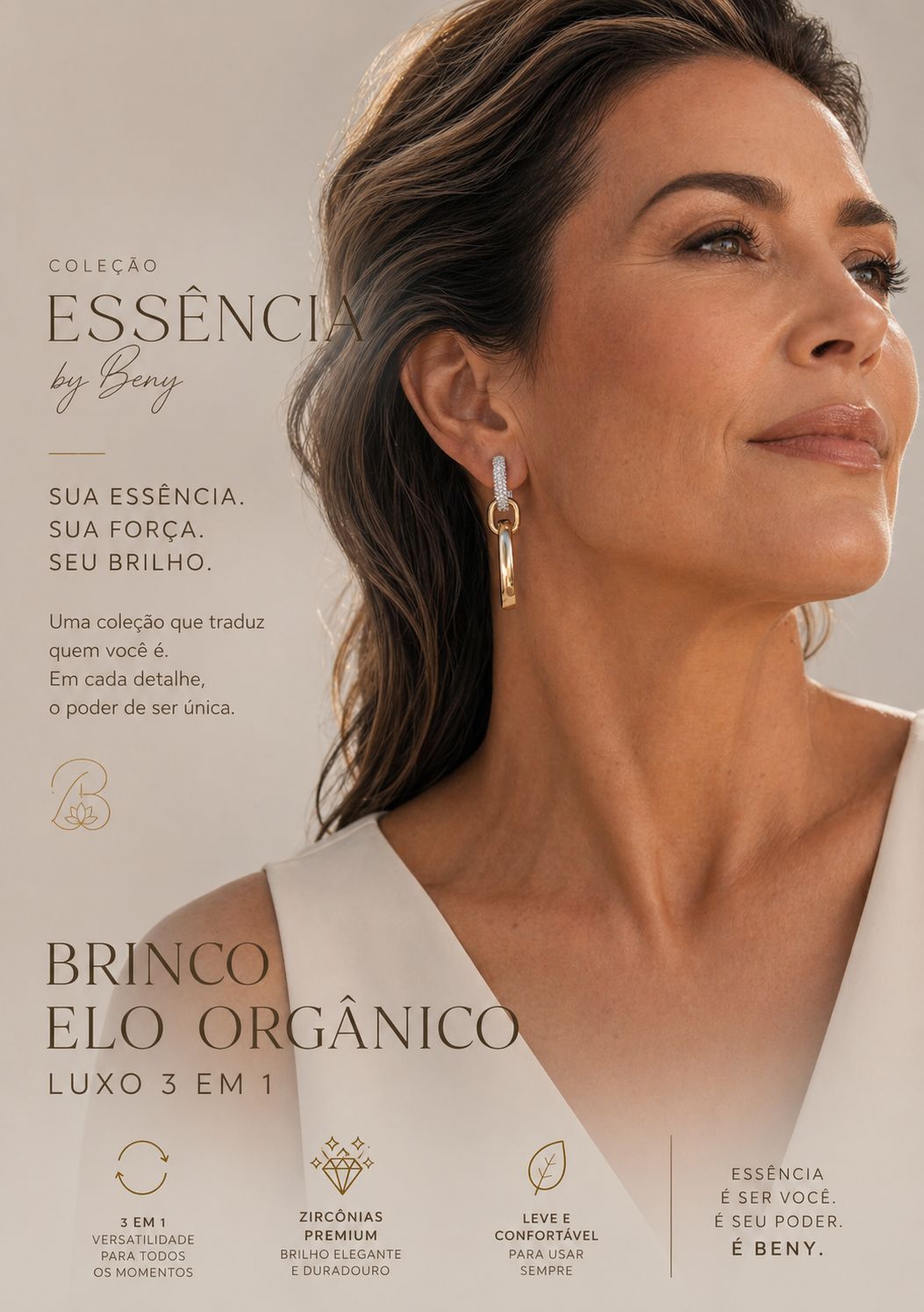 Brinco Elo Orgânico Luxo 3 em 1