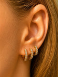 TRIO ARGOLA 1X ZIRCONIA DOURADO